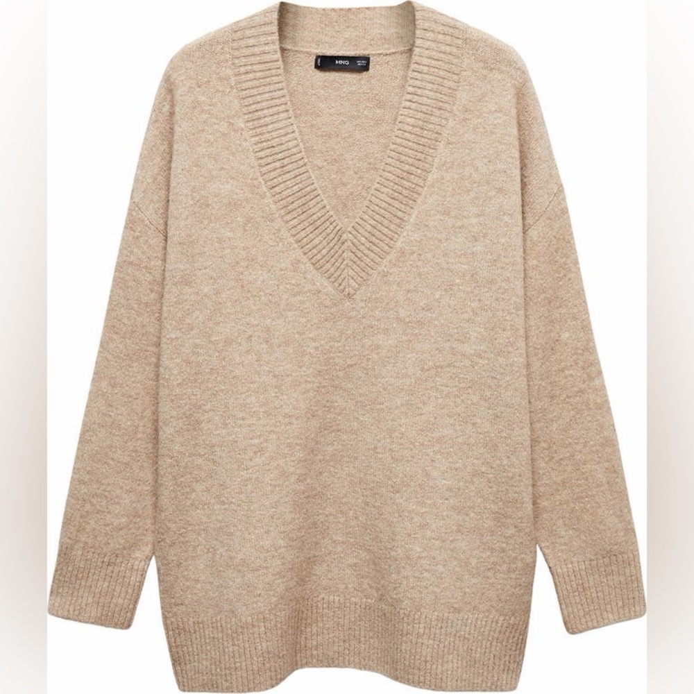 Mango Oversize V-Neck Sweater Size S